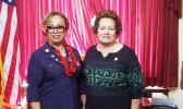 Congresswoman Aumua Amata with Hawai’i Pacific VFW commander, High Chief Igafo Maria Va’a