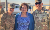 Amata with two American Samoa soldiers in the Middle East