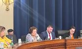 Congresswoman Uifa’atali Amata  speaking in committee