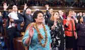 Congresswoman Amata and colleagues taking the oath of office
