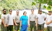 Amata with Superintendent Scott Burch, Ranger/Education Assistant Pua Tuaua Jr., and a hardworking crew of the National Park of American Samoa. 