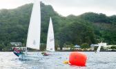 Amelie Chen sailing out front of Christian Lorenzo 