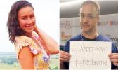 Anti-vaxxer Taylor Winterstein (l) and Dr Brad Robinson (r)
