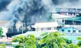 fire in downtown Apia