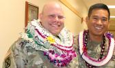 Lt. Col. Clinton Seybold (left) and  Lt. Col. Alejandro L. Buniag Jr.