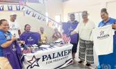 Supporters of Jason Palmer for President in American Samoa pose for a photo originally posted on Candidate Palmer’s X page. [photo: Palmer campaign) PALMER FOR PRESIDENT CAMPAIGN