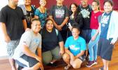 Shebana Coelho (back row, 4th right) is welcomed by ASCC artist Regina Meredith-Fitiao and members of the class Drama Workshop