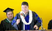 Newly elected Representative Samuel Meleisea exhorted the 65th ASCC graduating class during his keynote speech, to remember that family support is what will ensure your success — “It’s important for you to know that whatever you do and where ever you go, they’ll always be there for you.” The commencement ceremony took place last Friday morning at the ASCC gymnasium. See story inside. [photo: TG]