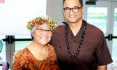 Lt. Governor Talauega Eleasalo Ale (right) with TED Program Director Shirley De la Rosa