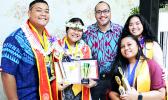 Tamasipani Fa’afo’i, Geraldine Ofisa, Helsham, Jenzel Cuison and Falenaoti Isadora Mageo