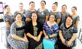 ASCC Nursing Program Director Lele Ah Mu with students
