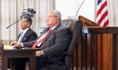 Homeland Security director, Samana Semo Ve’ave’a and Police Commissioner, Le’i Sonny Thompson