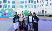 Team AS with Turmenistan dancers after official team welcoming ceremony. (Photo:ASNOC\TCA) Team AS with Turmenistan dancers after official team welcoming ceremony. (Photo:ASNOC\TCA)