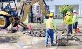 ASPA personnel working on mainline leak