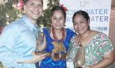 (l-r) Manager of the ASPA Environmental Services Division William Spitzenberg, with Matamua Katrina Mariner and Helen Pulou