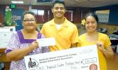Olita Tafili, RN (left), SGA epresentatives Ionatana Tuitasi, president, and Epifania Petelo, treasurer.