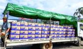 Truck carries bananas for export to the port in Samoa.