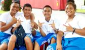 Samoana students posing for the camera