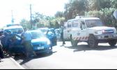  Police on the scene of the reported beating