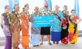Miss American Samoa Inc., (MASI) president Mrs. Meafou Imo (fourth from left) and Bluesky Communications chief executive officer and contestants
