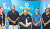 Bluesky personnel gathered for a group photo