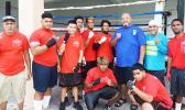 new faces in boxing, coach/trainer, Sala Sanele Etuale, Father Vaiula Iulai and assistant trainer, Tiatia Matauaina