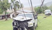car that ran into powerpole