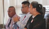 [l-r] Deputy Police Commissioner Falanaipupu Ta’ase Sagapolutele, Attorney General Talauega Eleasalo Ale; and head of the LBJ hospital pharmacy, Evelyn Fa’aiuaso