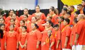 The CCCAS Pavaiai Choir on stage