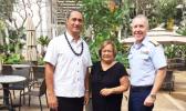 Chairman Taotasi Archie Soliai; Council executive director Kitty Simonds; and Rear Admiral Kevin Lunday, commander of the Honolulu-based 14th District of the US Coast Guard