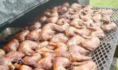 Chicken leg quarters on the BBQ