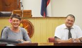  l-r: Ms. Levi Reese, deputy director of the Treasury Department and Vaai Poufa, Manager of the Tax Office