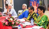 Ombudsman Maiava Iulai Toma, Chairman of the National Council of Churches, Deacon Dr. Kasiano Leaupepe, Dr. Mercy Ah Siu-Maliko and C.E.O. of the Ministry of Women, Community and Social Development, Afamasaga Faauiga Mulitalo.