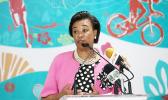 Baroness Patricia Scotland, Commonwealth Secretary General, speaks to the media during the 2017 Commonwealth Youth Games Opening on July 17, 2017 in Nassau, Bahamas.  [Photo: Mark Kolbe/Getty Images/AFP]