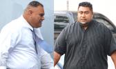 Watch Commander, Mosese Lomu with a big smile on his face (left) and Police Officer, Toloa Koonwaiyou (right) 