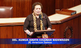 Congresswoman Uifa’atali Amata speaking on the floor of the U.S. House