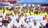A look at the crowd of both public and private workers during Friday’s ASG Workforce Day ceremony at Veterans Memorial Stadium in Tafuna.  [photo: AF]