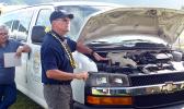 US based engineer and instructor, Dennis Fisher,as he explained what needed to be done every day to SLP vehicles before drivers head out for their deliveries. 