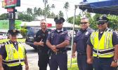 DPS officers pose for the Samoa News camera during the 2018 holiday enforcement.