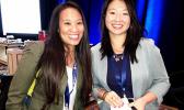 Jan Pascual, an IT professional and aspiring drone professional, enjoyed a private chat with one of InterDrone 2016 "Women in Drones" luncheon speakers, Natalie Cheung, UAV Product Manager, Perceptual Computing Group Intel Corporation at the events conclusion.  [Photo: Barry Markowitz]