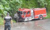 Firetruck that crashed on Afono road.