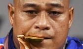  Sanele Mao won a gold medal in weightlifting for Samoa. [Photo: AFP or licensors via RNZI] 