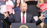  President Donald Trump at the rally in Cedar Rapids. [Photo: AFP  via RNZI]