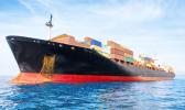 A container ship at sea
