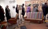 People file through the replica 1970s lounge at the exhibition