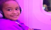 Puna on her flight over to the US.