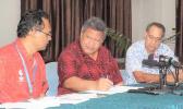  Director General of Health Leausa Dr Take Naseri (middle) with two senior doctors