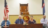 [from l-r] Faoa Aitofele Sunia (Election Office attorney); Chief Election Officer, Dr. Sialofi Uiagalelei; Attorney General, Mitzie Jessop Taase and counsel for the Legislature, Nathaniel Savali