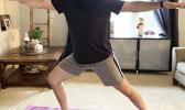 In this March 19, 2020, photo made available by Steve Latart, Latard does yoga exercises at his home in Rogers, Minn. LaTart's yoga and warrior sculpting instructors at Life Time Fitness in Minneapolis are still teaching classes. They've just moved them from the gym to cyberspace, where they are livestreaming instructions from their website. LaTart says knowing he can still participate in the classes is keeping him sane. (Steve Latart via AP) In this March 19, 2020, photo made available by Steve Latart, Latard does yoga exercises at his home in Rogers, Minn.