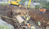 Soak pit under construction